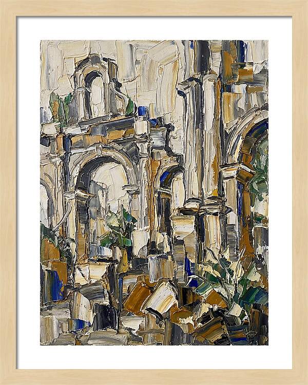 Colonial Ruins In Palette Knife Style