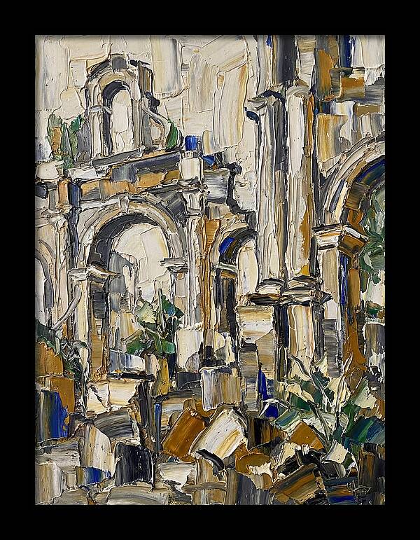 Colonial Ruins In Palette Knife Style