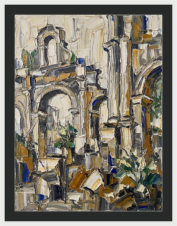 Colonial Ruins In Palette Knife Style