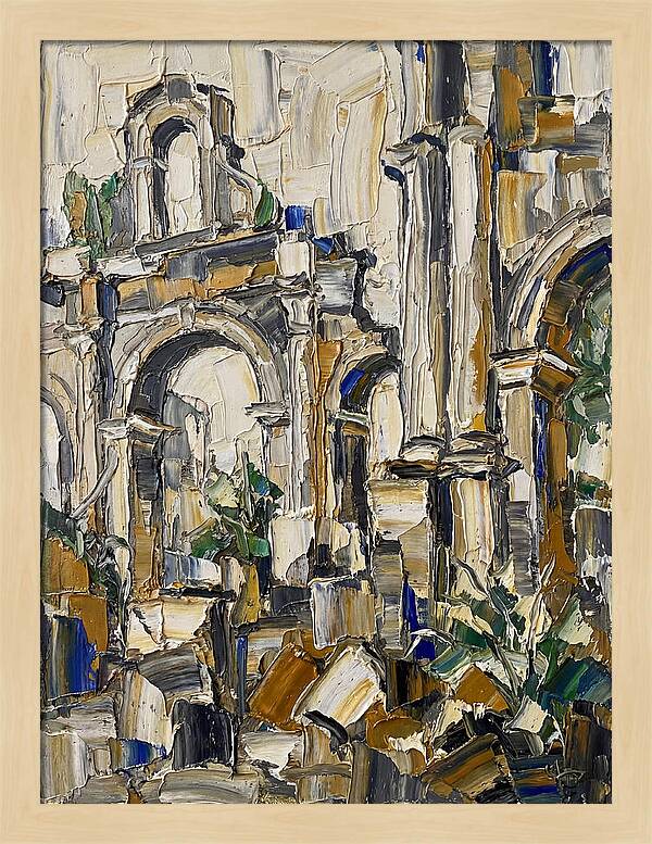 Colonial Ruins In Palette Knife Style