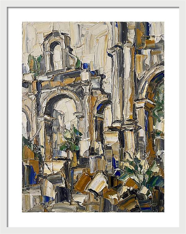 Colonial Ruins In Palette Knife Style