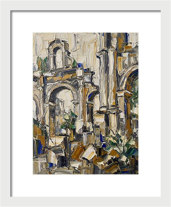 Colonial Ruins In Palette Knife Style