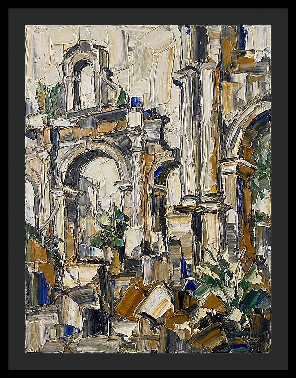 Colonial Ruins In Palette Knife Style