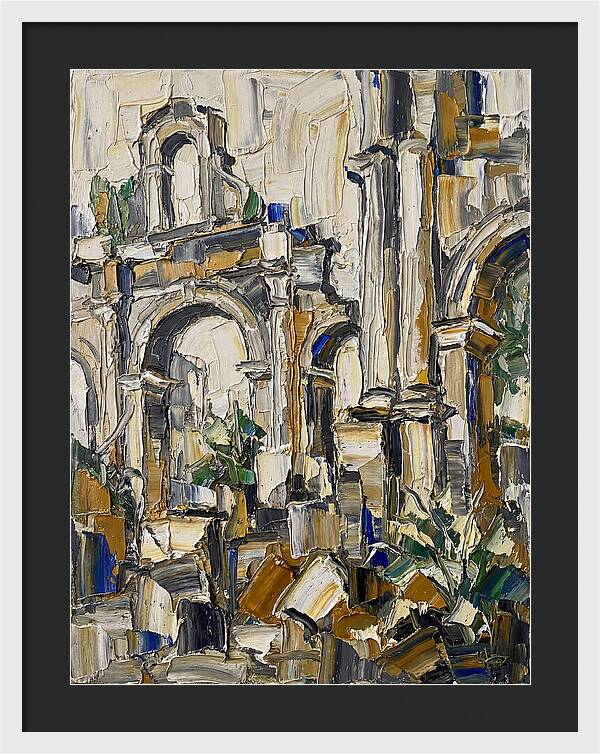 Colonial Ruins In Palette Knife Style
