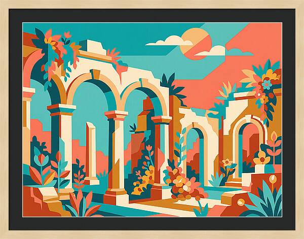 Colonial Ruins In Vibrant Colors