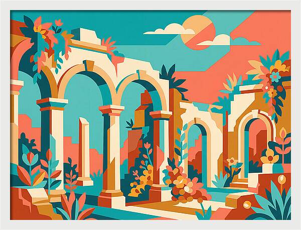 Colonial Ruins In Vibrant Colors