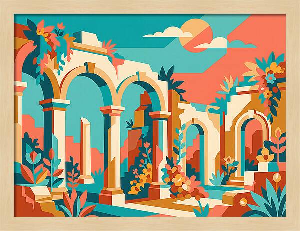 Colonial Ruins In Vibrant Colors