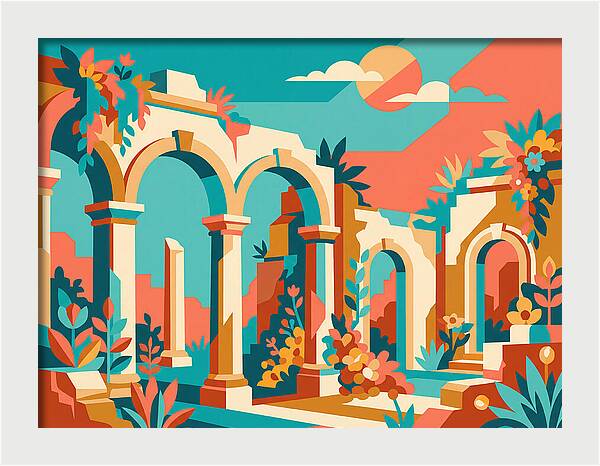 Colonial Ruins In Vibrant Colors