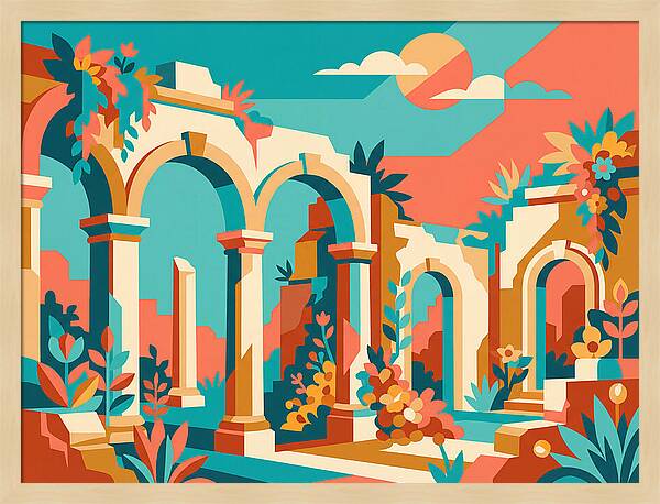Colonial Ruins In Vibrant Colors
