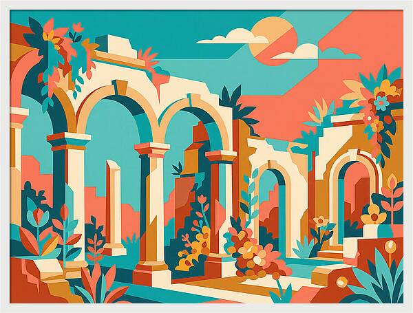 Colonial Ruins In Vibrant Colors