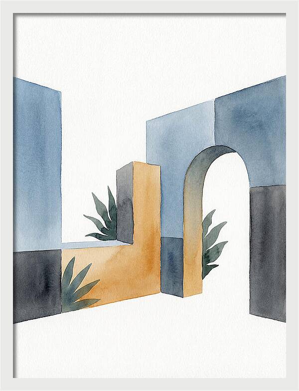 Colonial Ruins In Watercolor