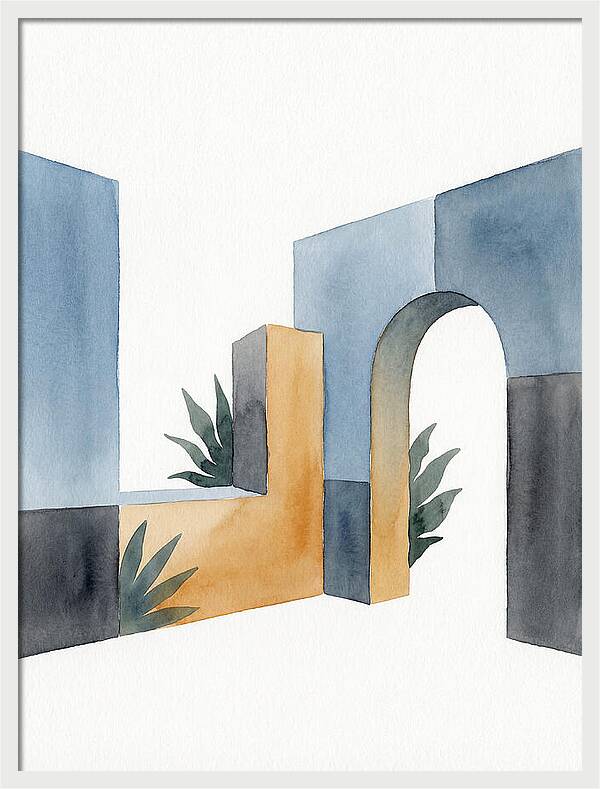 Colonial Ruins In Watercolor