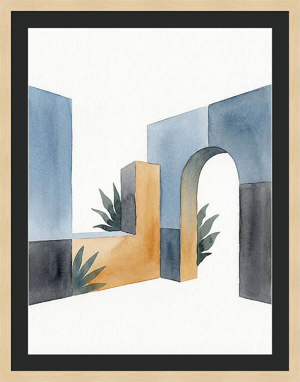 Colonial Ruins In Watercolor