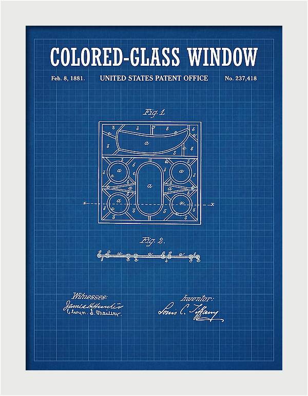Colored Glass Window Tiffany Blueprint Patent Us237418a