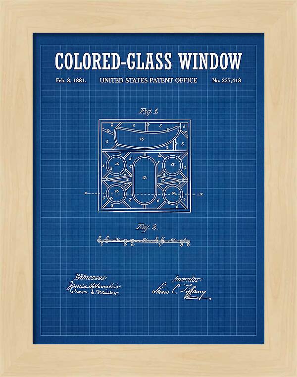 Colored Glass Window Tiffany Blueprint Patent Us237418a