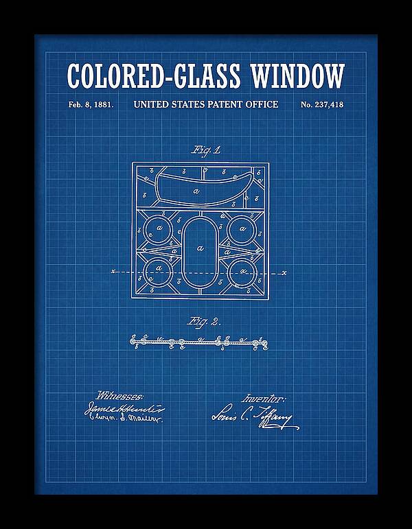 Colored Glass Window Tiffany Blueprint Patent Us237418a