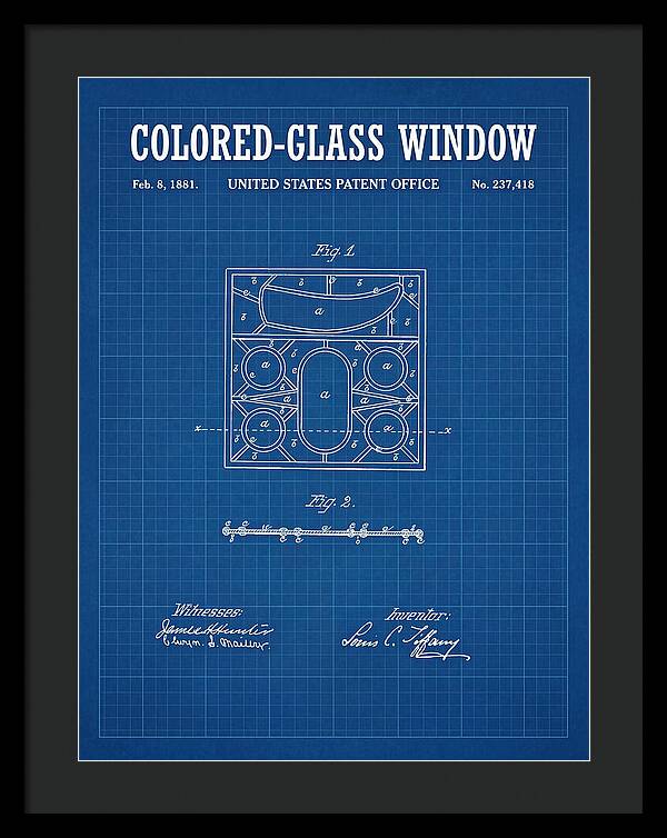 Colored Glass Window Tiffany Blueprint Patent Us237418a