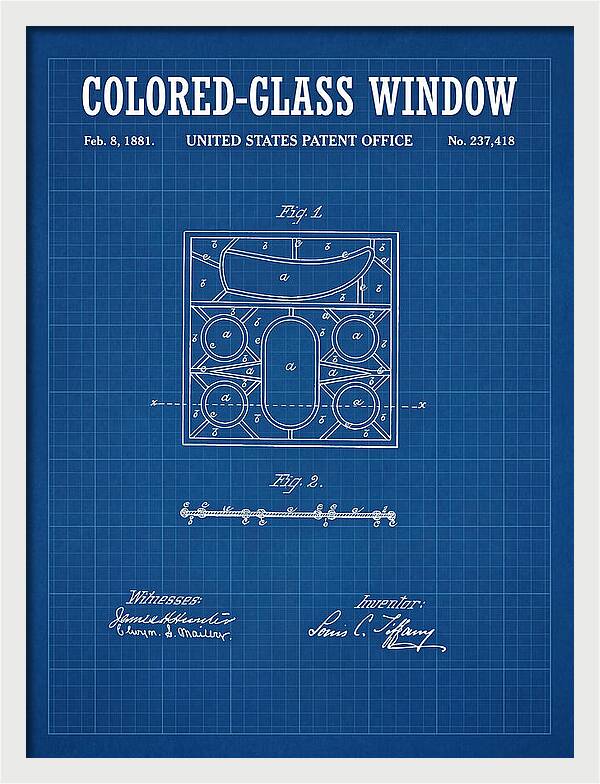 Colored Glass Window Tiffany Blueprint Patent Us237418a