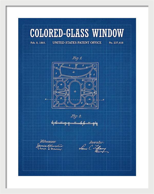 Colored Glass Window Tiffany Blueprint Patent Us237418a