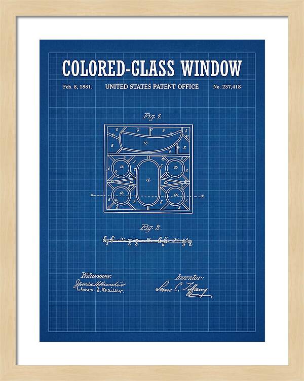 Colored Glass Window Tiffany Blueprint Patent Us237418a