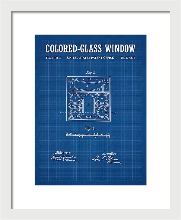 Colored Glass Window Tiffany Blueprint Patent Us237418a