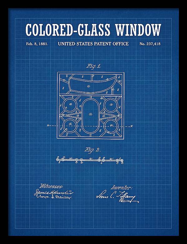 Colored Glass Window Tiffany Blueprint Patent Us237418a