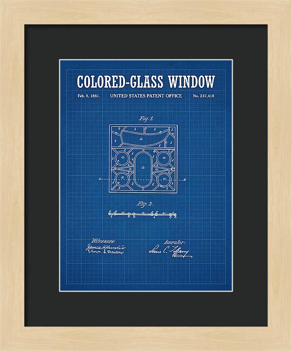 Colored Glass Window Tiffany Blueprint Patent Us237418a