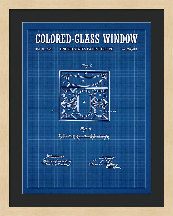 Colored Glass Window Tiffany Blueprint Patent Us237418a