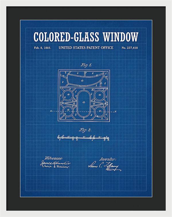 Colored Glass Window Tiffany Blueprint Patent Us237418a