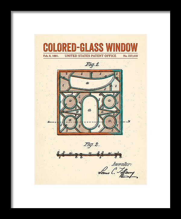 Colored Glass Window Tiffany Retro Patent Us237418a
