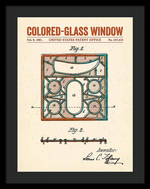Colored Glass Window Tiffany Retro Patent Us237418a