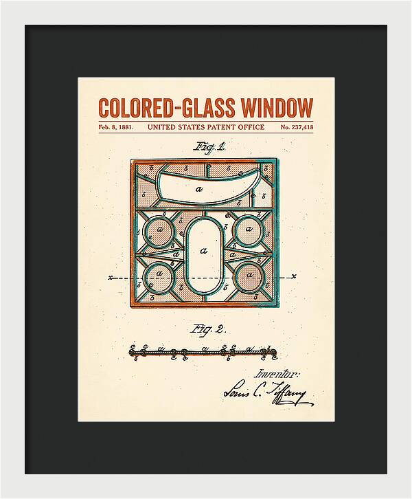 Colored Glass Window Tiffany Retro Patent Us237418a