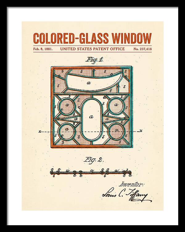 Colored Glass Window Tiffany Retro Patent Us237418a