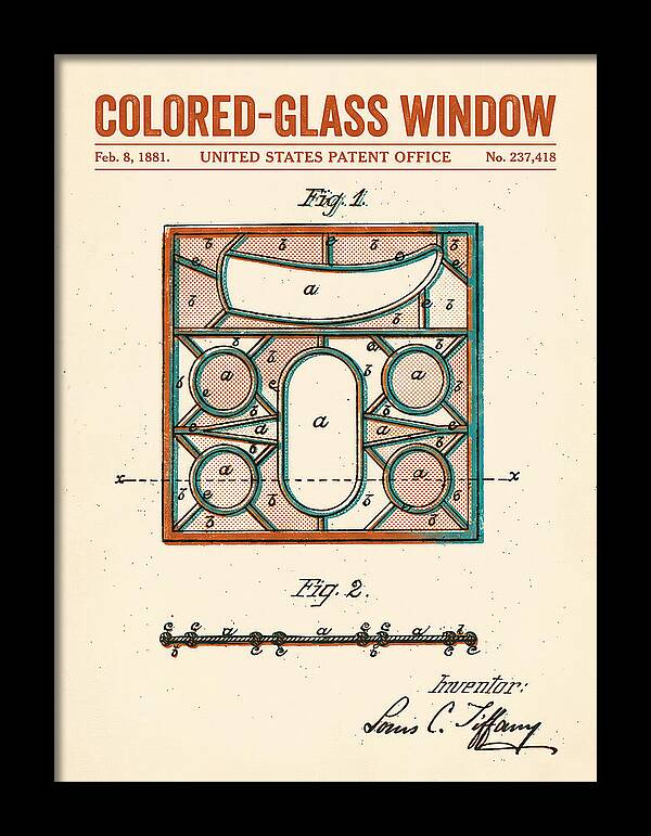 Colored Glass Window Tiffany Retro Patent Us237418a