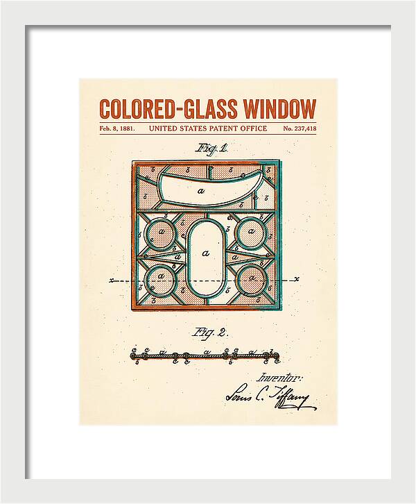 Colored Glass Window Tiffany Retro Patent Us237418a