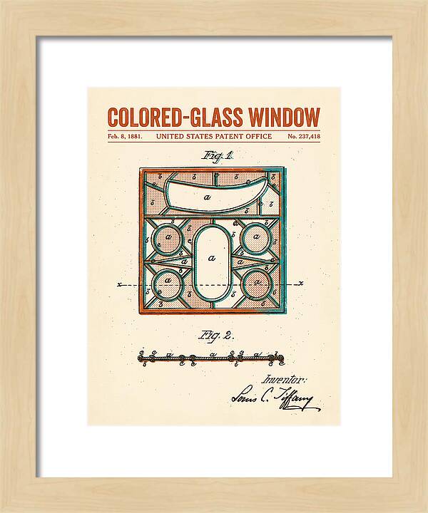 Colored Glass Window Tiffany Retro Patent Us237418a