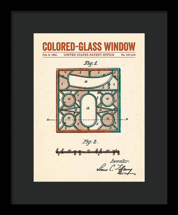 Colored Glass Window Tiffany Retro Patent Us237418a