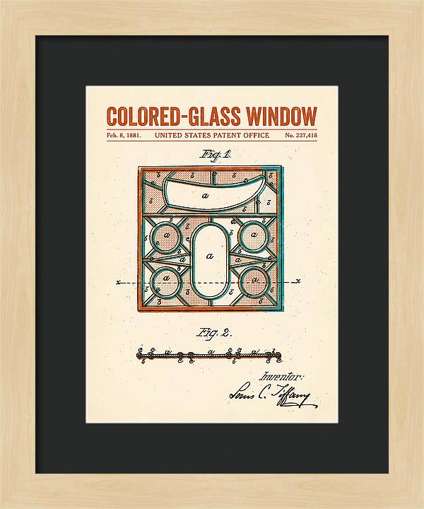 Colored Glass Window Tiffany Retro Patent Us237418a
