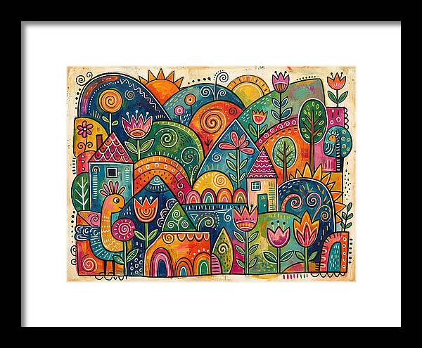 Colorful Abstract Folk Landscape