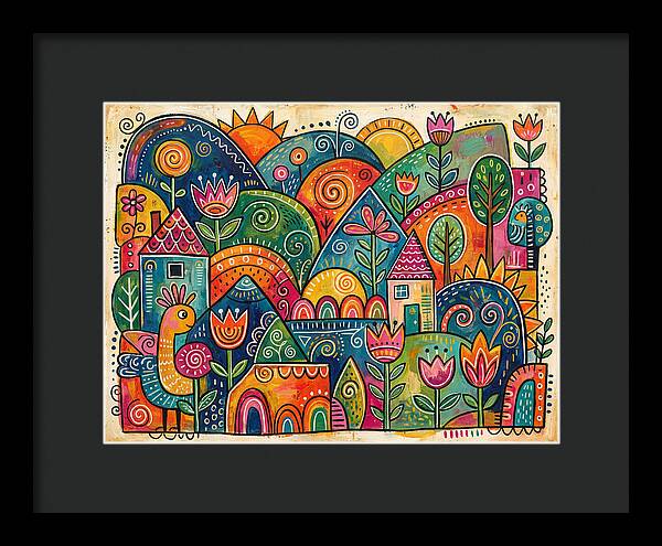Colorful Abstract Folk Landscape