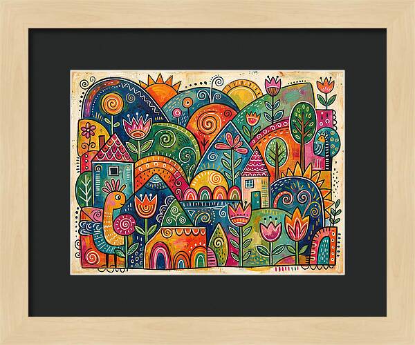Colorful Abstract Folk Landscape