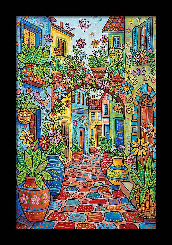 Colorful Alleyway Blooms