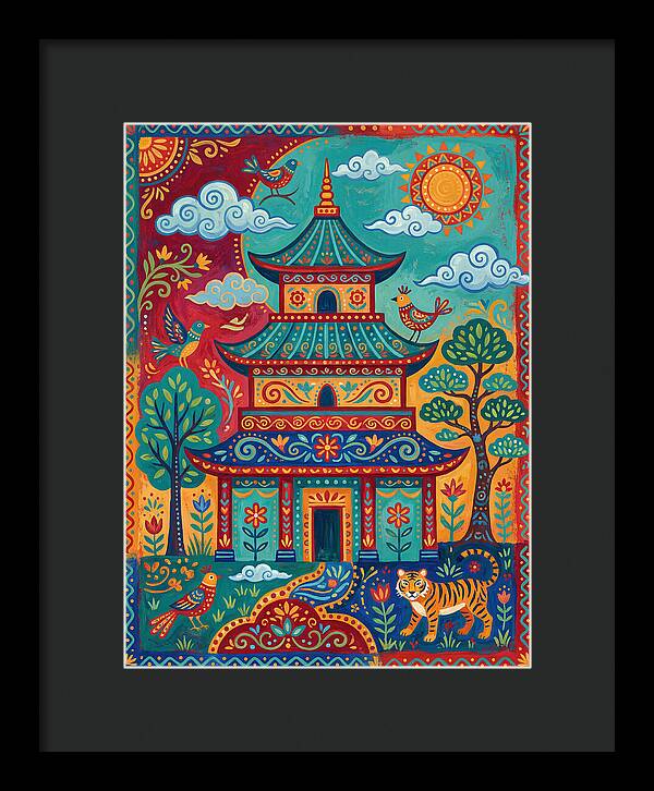 Colorful Asian Temple Scene