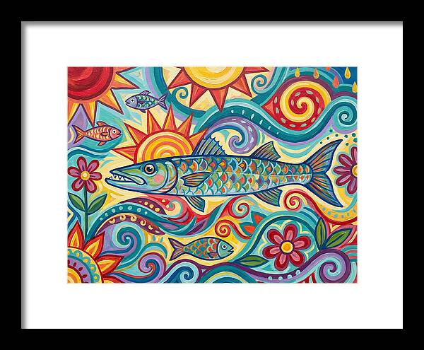 Colorful Barracuda In Vibrant Swirls