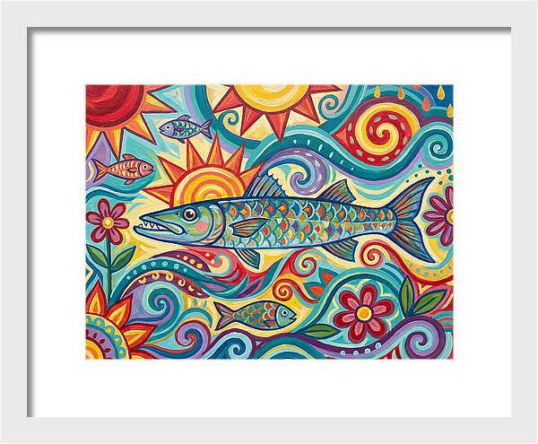 Colorful Barracuda In Vibrant Swirls
