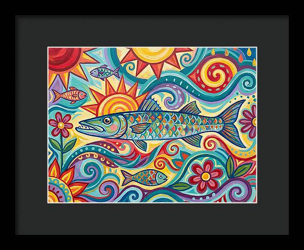 Colorful Barracuda In Vibrant Swirls