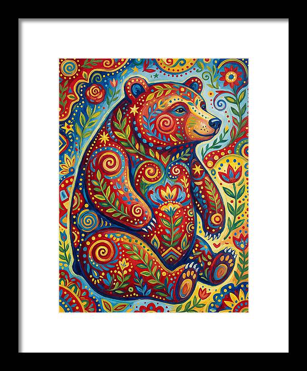 Colorful Bear Folk Art