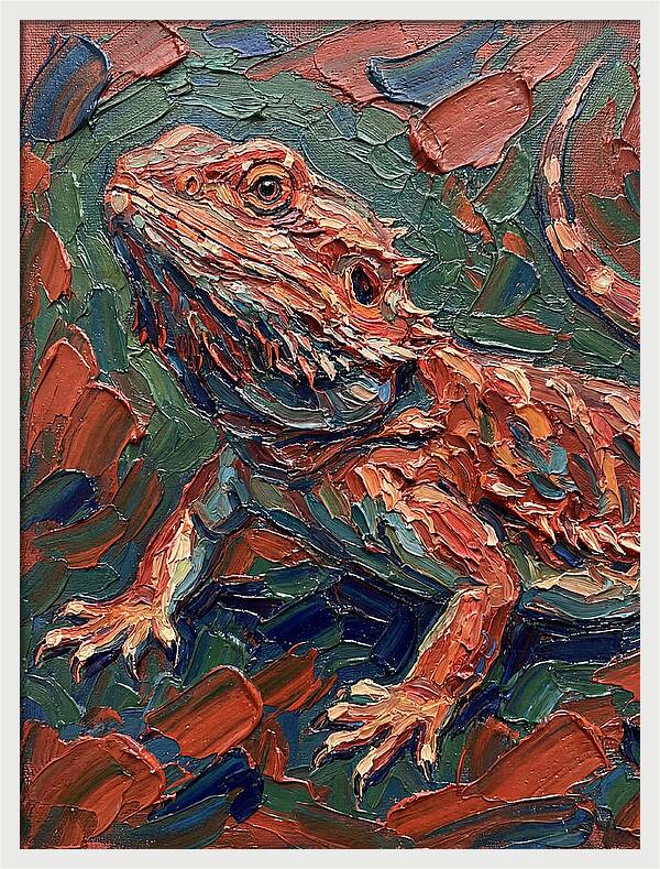 Colorful Bearded Dragon Portrait