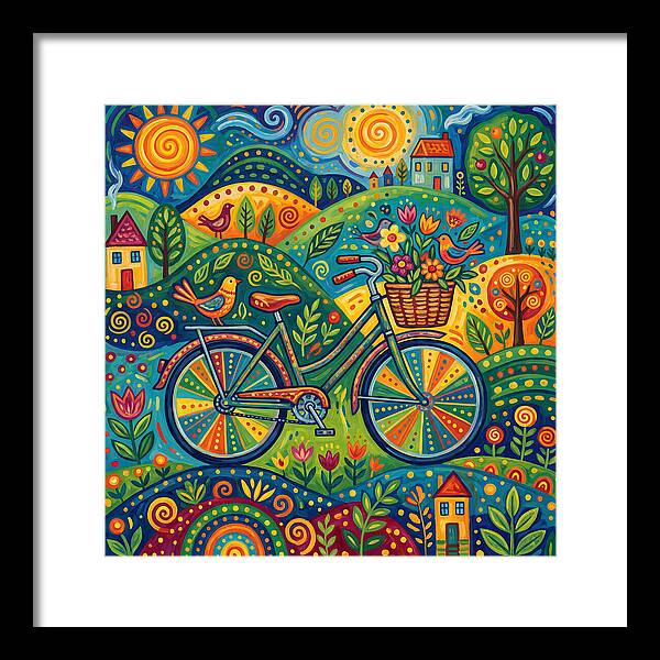 Colorful Bicycle In A Whimsical Landscape