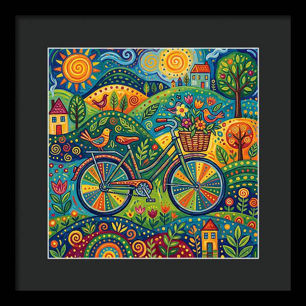 Colorful Bicycle In A Whimsical Landscape